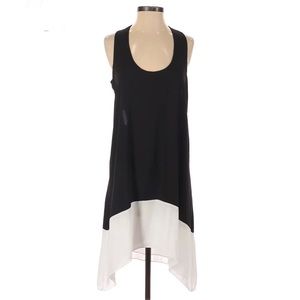 BCBGMAXAZRIA Kylie Dress Black Combo White Sleeveless Lined Women’s Small S